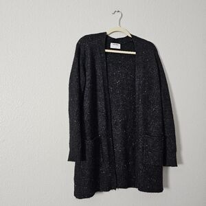 Cozy Black Open-Front Women’s Cardigan Sweater Sz S